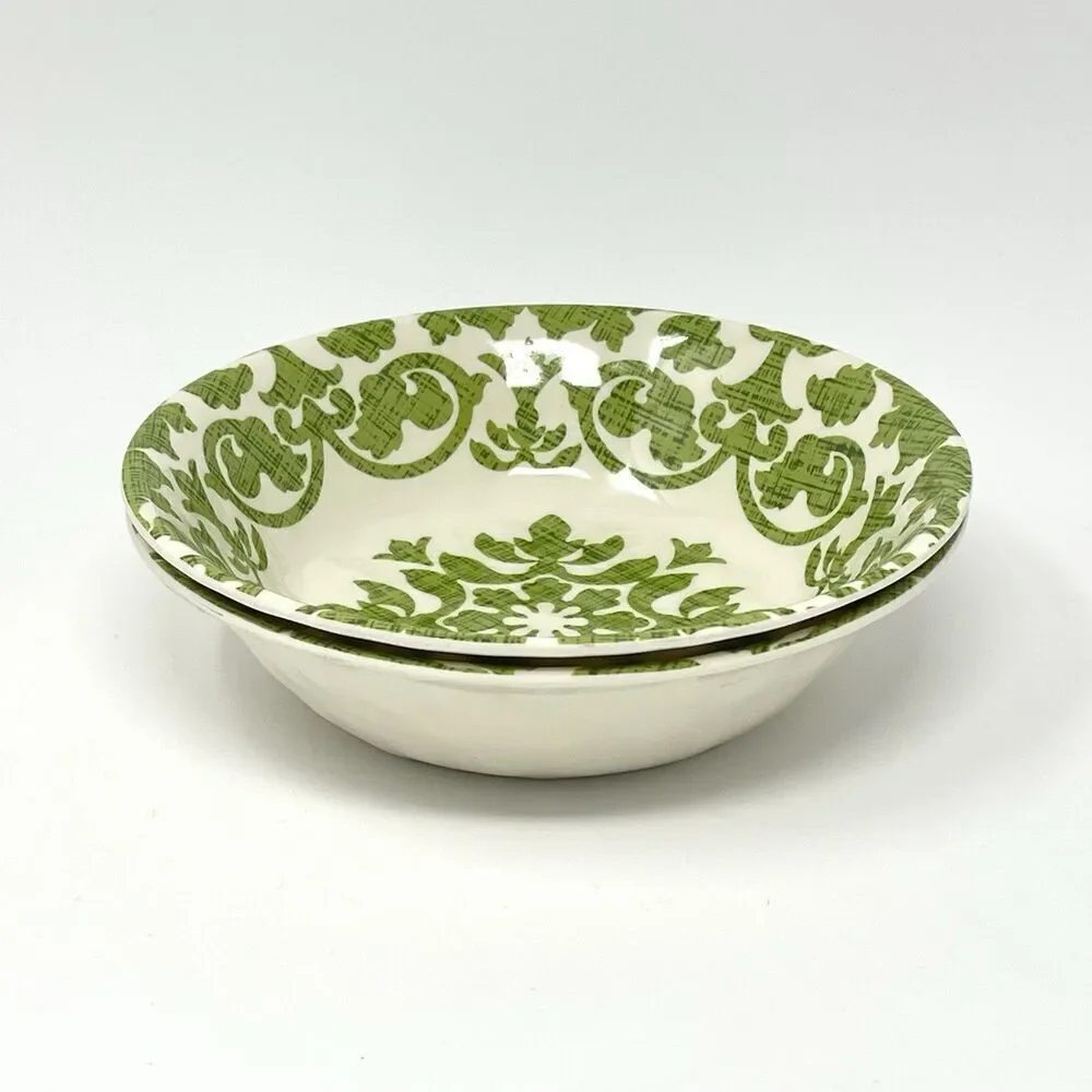 Pier 1 Imports Royal Regal Trellis Lime Green Melamine 7.5” Bowls Set Of 2